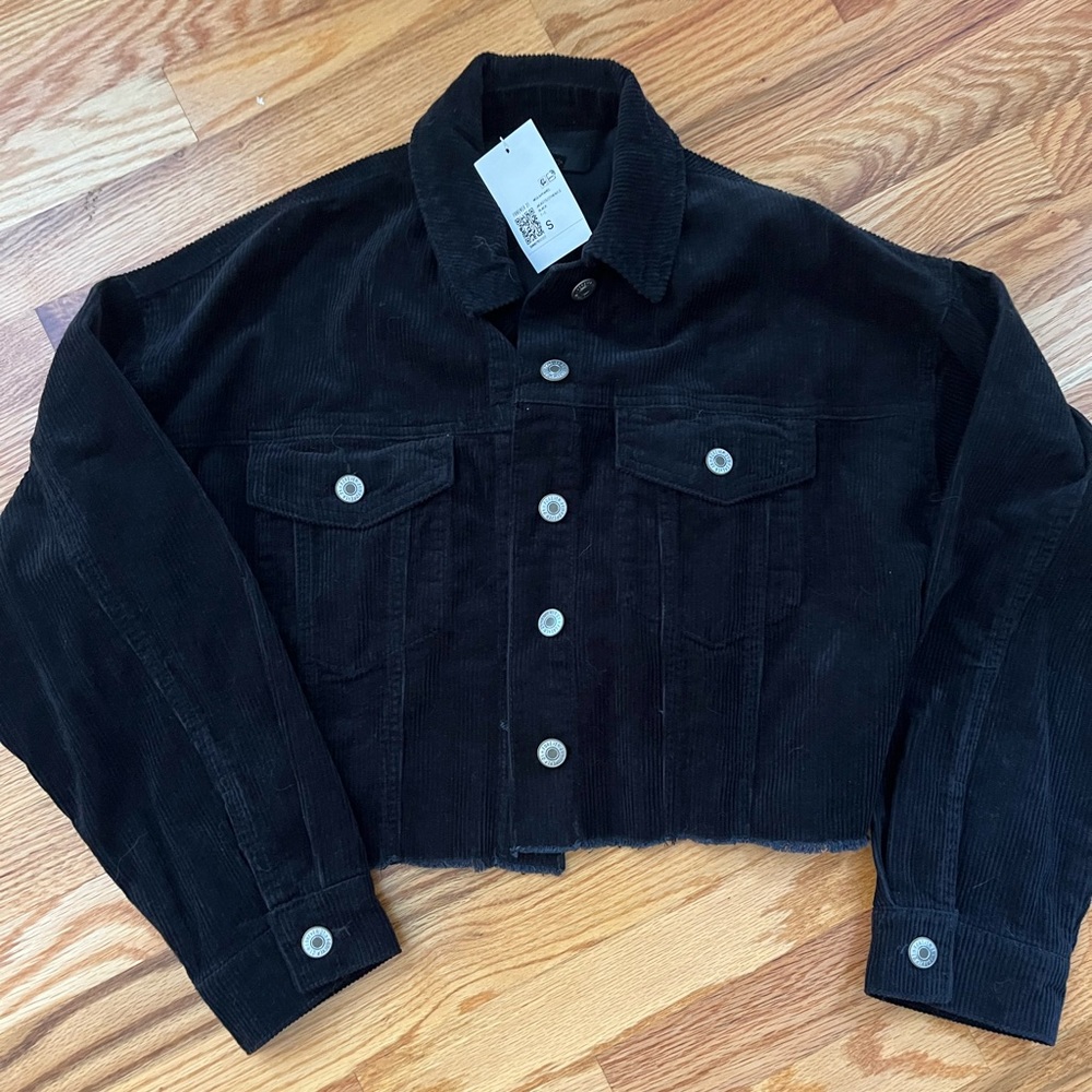 New with tags black corduroy jacket.